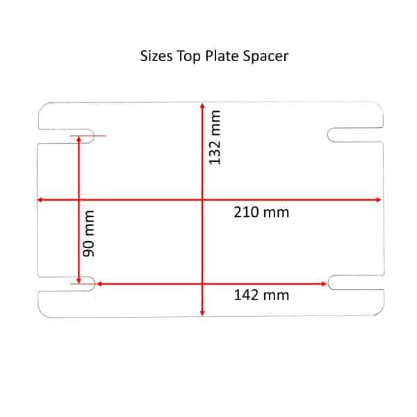 Plate rake spacer size drawing