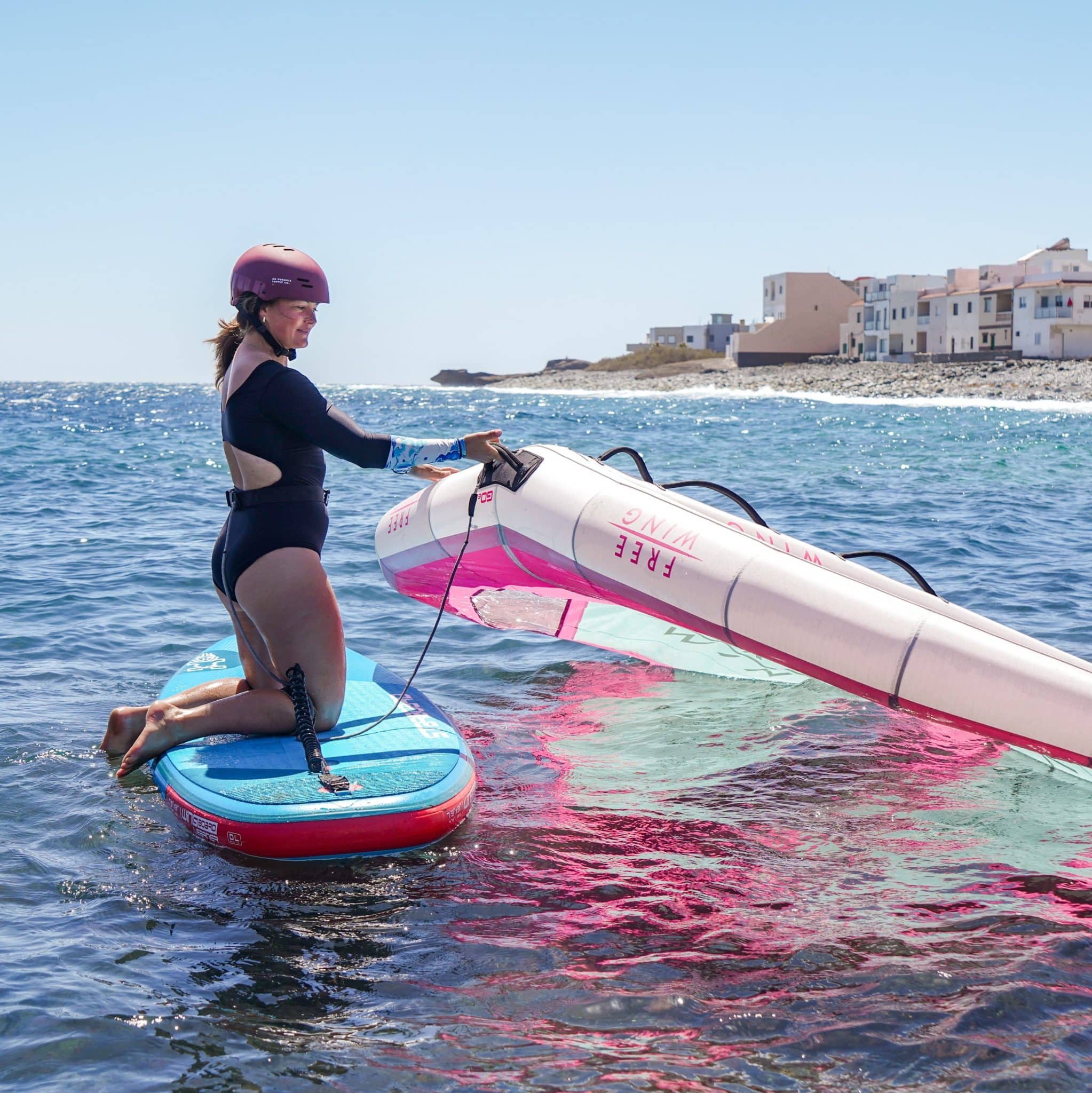 Starboard Inflatable Wingfoil Board Learner Action
