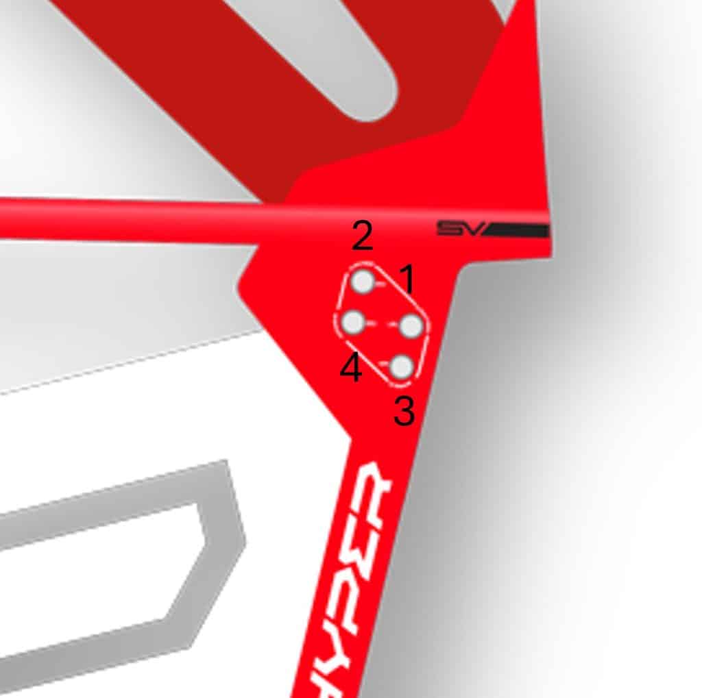 4 eyelets Severne Hyper 9 tuning tips